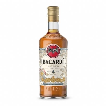 Bacardi Anejo Cuatro 4 Year Old Gold Rum 700ml - Liquor Legends New Zealand