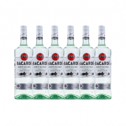 Bacardi White Rum 1L 6 Bottles Case Deal - Liquor Legends New Zealand