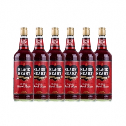 Black Heart Rum 1L 6 Bottles Case Deal - Liquor Legends New Zealand