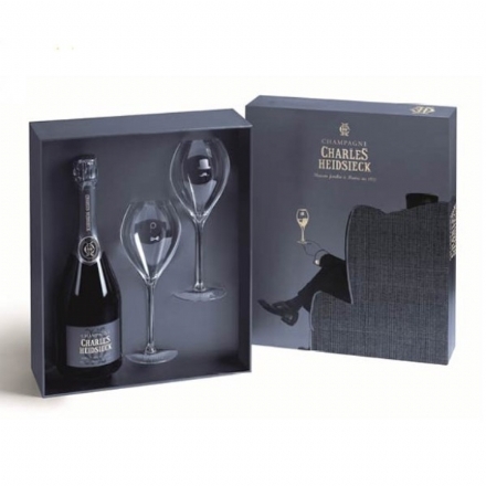 Charles Heidsieck Brut Reserve With 2 Flutes Giftbox 750ml - Liquor Legends New Zealand