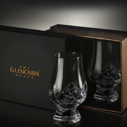 Glencairn Cut Crystal Whisky Nosing Glass x2 Set - glencairn cut crystal whisky nosing glass set - 1    - Liquor Legends New Zealand