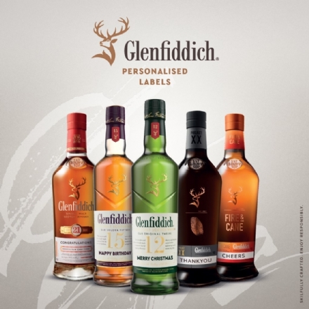 Glenfiddich Fire & Cane 700ml Personalised Label - Liquor Legends New Zealand