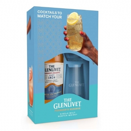 Glenlivet Founders Reserve with 2 Glasses GiftBox 700ml - Liquor Legends New Zealand