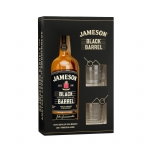 Jameson Black Barrel with 2 Glasses GiftBox 700ml - jameson black barrel 700ml gift pack - 1    - Liquor Legends New Zealand