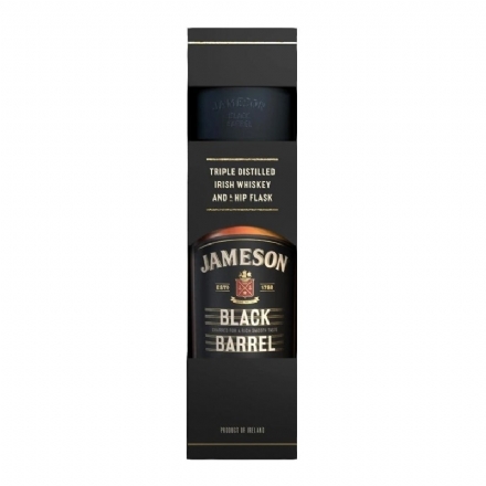 Jameson Black Barrel with Hip Flask GiftBox 700ml - Liquor Legends New Zealand