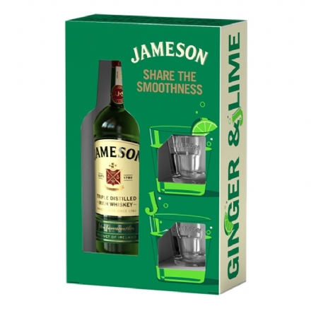 Jameson Irish Whiskey With 2 Glasses Gift Pack 700ml - Liquor Legends New Zealand