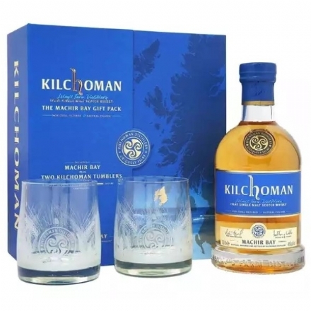 Kilchoman Machir Bay Whisky With 2 Glasses GiftBox 700ml - Liquor Legends New Zealand