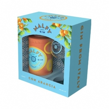 Malfy Con Arancia Gin with 1 Glass Giftbox 700ml - Liquor Legends New Zealand