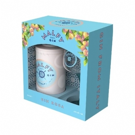 Malfy Rosa Gin with 1 Glass Giftbox 700ml - Liquor Legends New Zealand