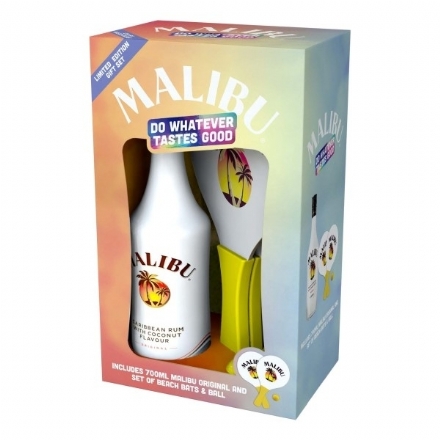Malibu Original With Beach Bat Set Giftbox 700ml - Liquor Legends New Zealand