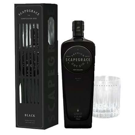 Scapegrace Black Dry Gin with 1 Glass Confession Box 700ml - scapegrace black dry gin with 1 glass confession box 700ml - 1    - Liquor Legends New Zealand